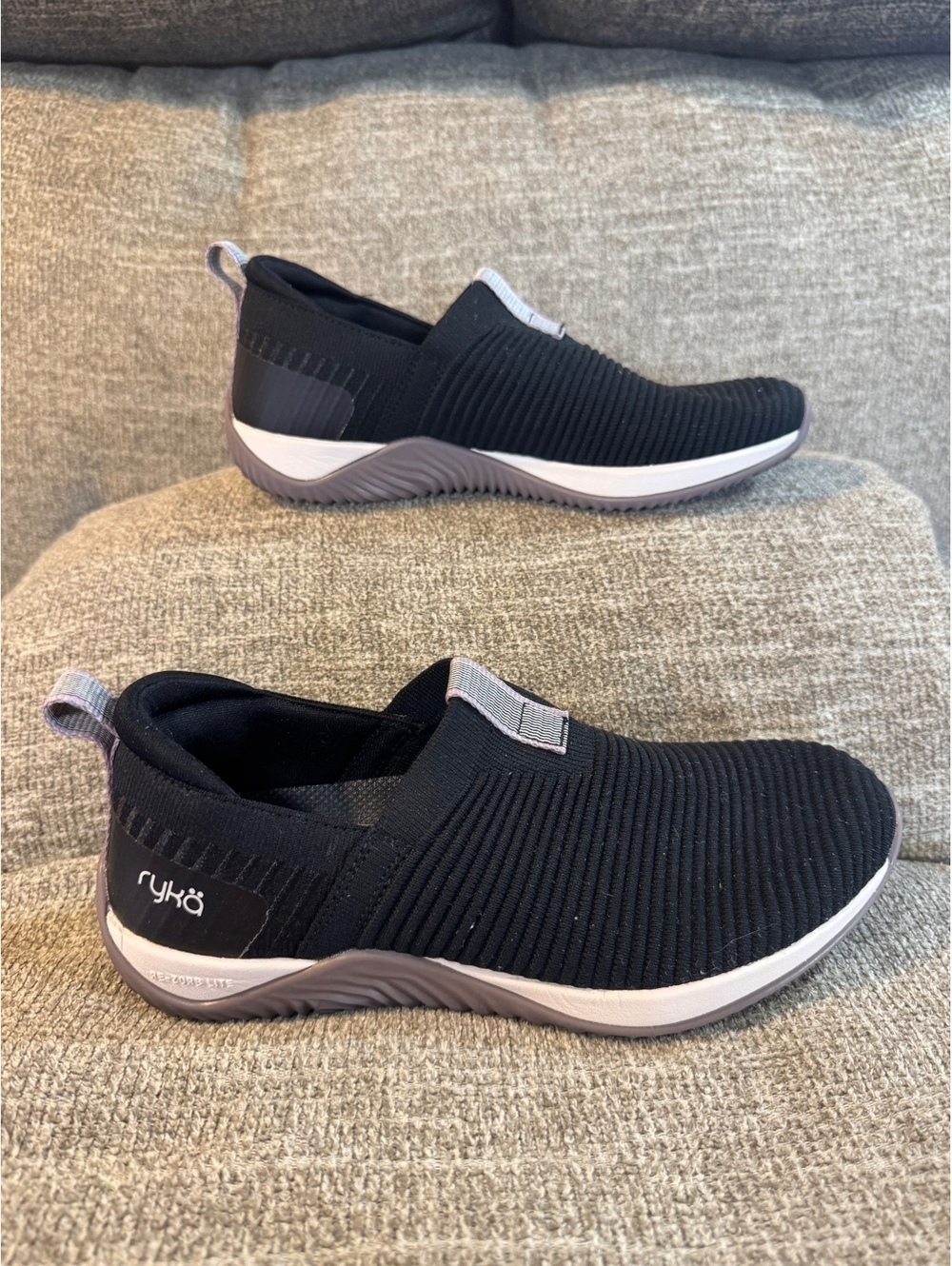 Ryka Echo Knit Black Slip On Sneakers Women’s Size 6M Walking Comfort Shoes